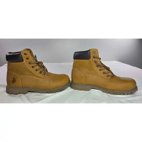 U.S. Polo Assn. Men’s Owen High Boots Size 10M Tan Wheat Lace-Up - Picture 3 of 8